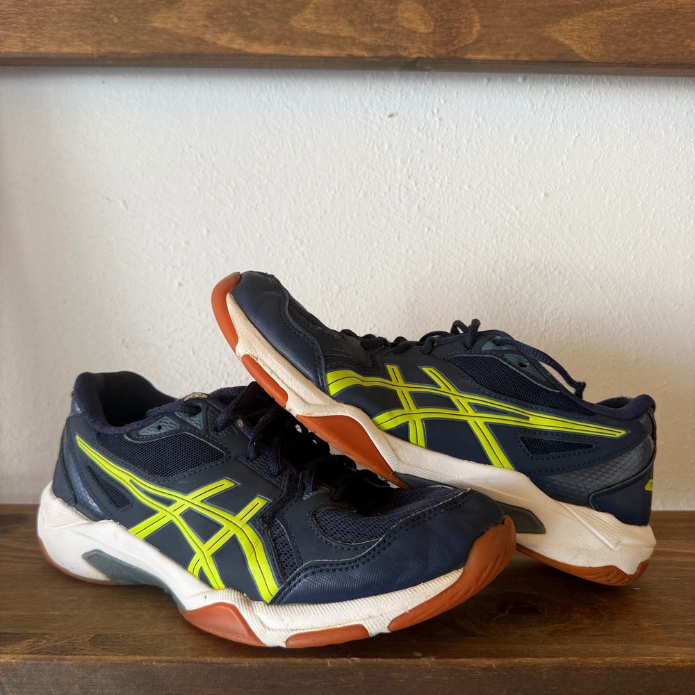 ASICS Sneakers Mens 6.5 Womens 8 GEL-Rocket 7 B405N Blue Jewel Safety Yellow